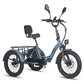 FAFREES F20 Mate Cargo E-Trike - 500W Motor 48V23.45AH Battery 20" Tires w/Backrest - Gray blue